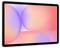Ein Tablet mit einem schwarzen Rand, der einen Verlaufshintergrund aus rosa, orangen und lila kreisförmigen Formen zeigt.