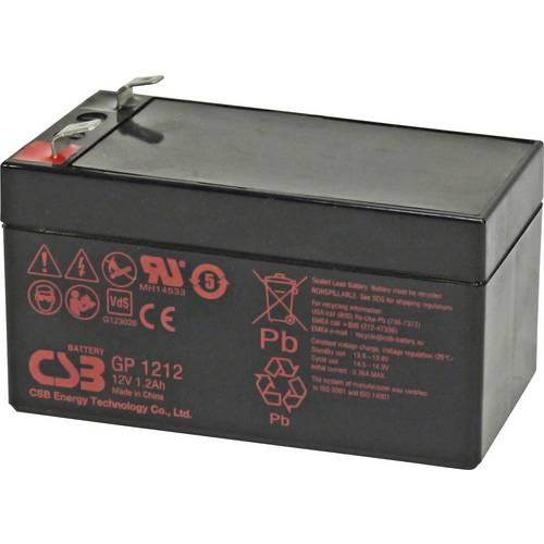 Thumbnail - CSB Battery GP1212 Bleiakku Blei-Vlies (AGM) 1.2 Ah 12 V 1 St.