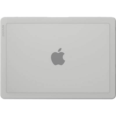 Ein geschlossener silberner Laptop mit einem Apple-Logo auf dem Deckel.