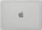 Ein geschlossener silberner Laptop mit einem Apple-Logo auf dem Deckel.