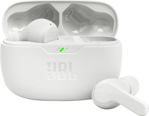 JBL Wave Beam  In Ear Kopfhörer Kabellos, Bluetooth®  Weiß  Ladecase, Touch-Steuerung, Wasserbeständig