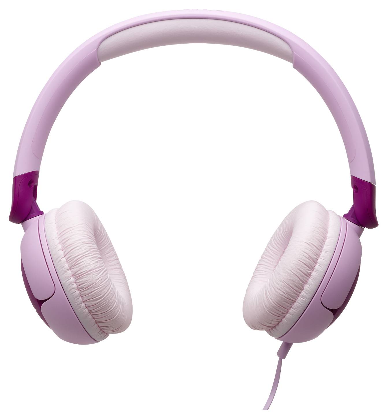 Rosa Over-Ear Kopfhörer mit gepolsterten Ohrmuscheln und einem verstellbaren Kopfbügel, aufrecht positioniert, geeignet zum Musikhören oder Gaming.
