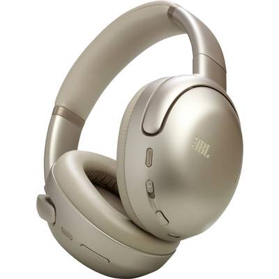 Goldene kabellose Over-Ear-Kopfhörer mit gepolsterten Ohrmuscheln und einem eleganten, modernen Design.