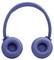 Blaue Over-Ear-Kopfhörer, von vorne betrachtet, mit weich gepolsterten Ohrmuscheln und einem verstellbaren Kopfbügel.
