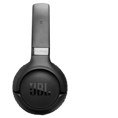 Schwarze Over-Ear-JBL-Kopfhörer mit "TUNE" auf dem Kopfbügel, zeigt die rechte Ohrmuschel.