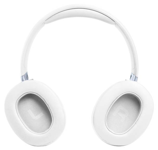 Weiße Over-Ear-Kopfhörer mit „L"- und „R"-Markierungen in den Ohrmuscheln, die die linke und rechte Seite kennzeichnen. Schlichtes, modernes Design.