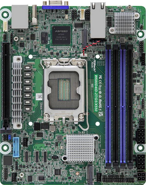 ASRock W680D4ID-2T/G5/X550 Mainboard  Sockel (PC) Intel® 1700 Formfaktor (Details) Mini-ITX Mainboard-Chipsatz Intel® W680