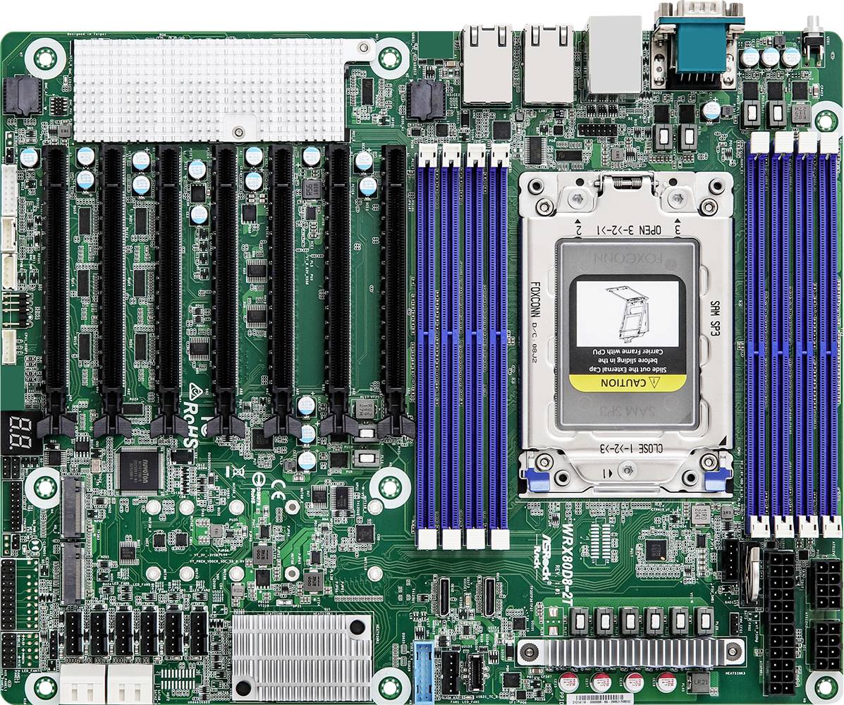 ASRock WRX80D8-2T Mainboard Sockel (PC) AMD® SP3 Formfaktor (Details) ATX Mainboard-Chipsatz AMD® WRX80