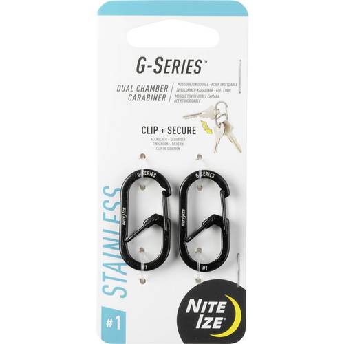 NITE Ize Schlüssel-Karabiner NI-GS1-01-2R6 Schwarz 2 St.