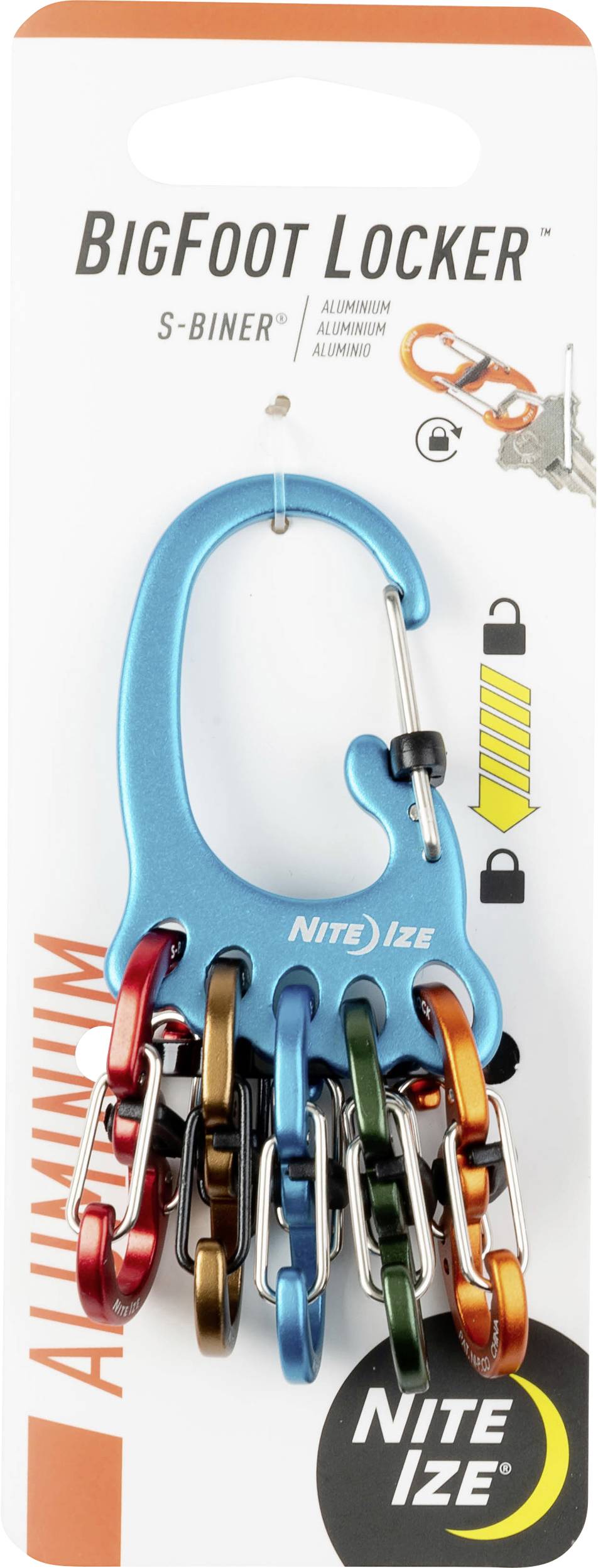NITE Ize Schlüssel-Karabiner NI-KLKBFA-03-R6 5-farbig 1 St.