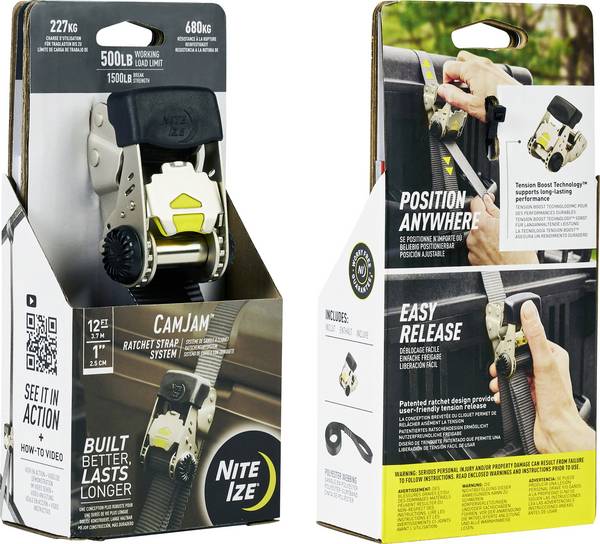 NITE IzeCamJam™ Ratchet Strap System -Small- 1Pack Spanngurt (L x B) 3.7 m x 2.5 cm Ratsche NI-CJRS12-09-R8