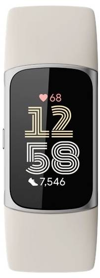 Eine Smartwatch zeigt eine Herzfrequenz von 68 Schlägen pro Minute und 7.546 Schritte an.