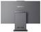 Rückansicht eines Lenovo-Desktopcomputers, die seinen Ständer und die hinteren Anschlüsse zeigt. Das Logo 'Lenovo' ist prominent am oberen Rand platziert.