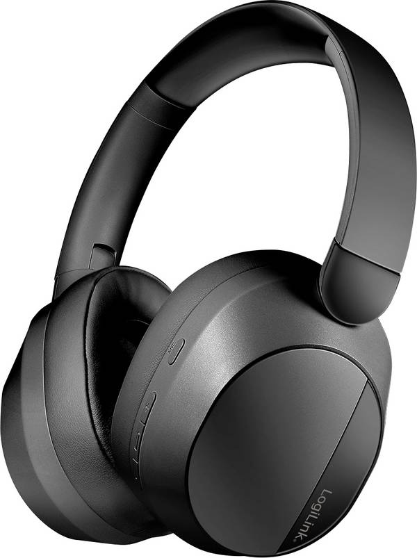 LogiLink BT0071 Over Ear Kopfhörer Bluetooth® Schwarz Noise Cancelling Fernbedienung, Stirnband, Headset