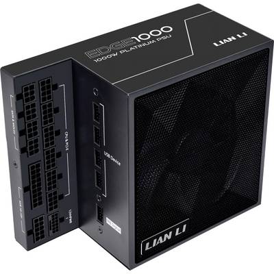 Lian Li Edge 1000W Platinum Netzteil, ein modulares Netzteil mit mehreren Anschlüssen für die Verbindung von Computerkomponenten.