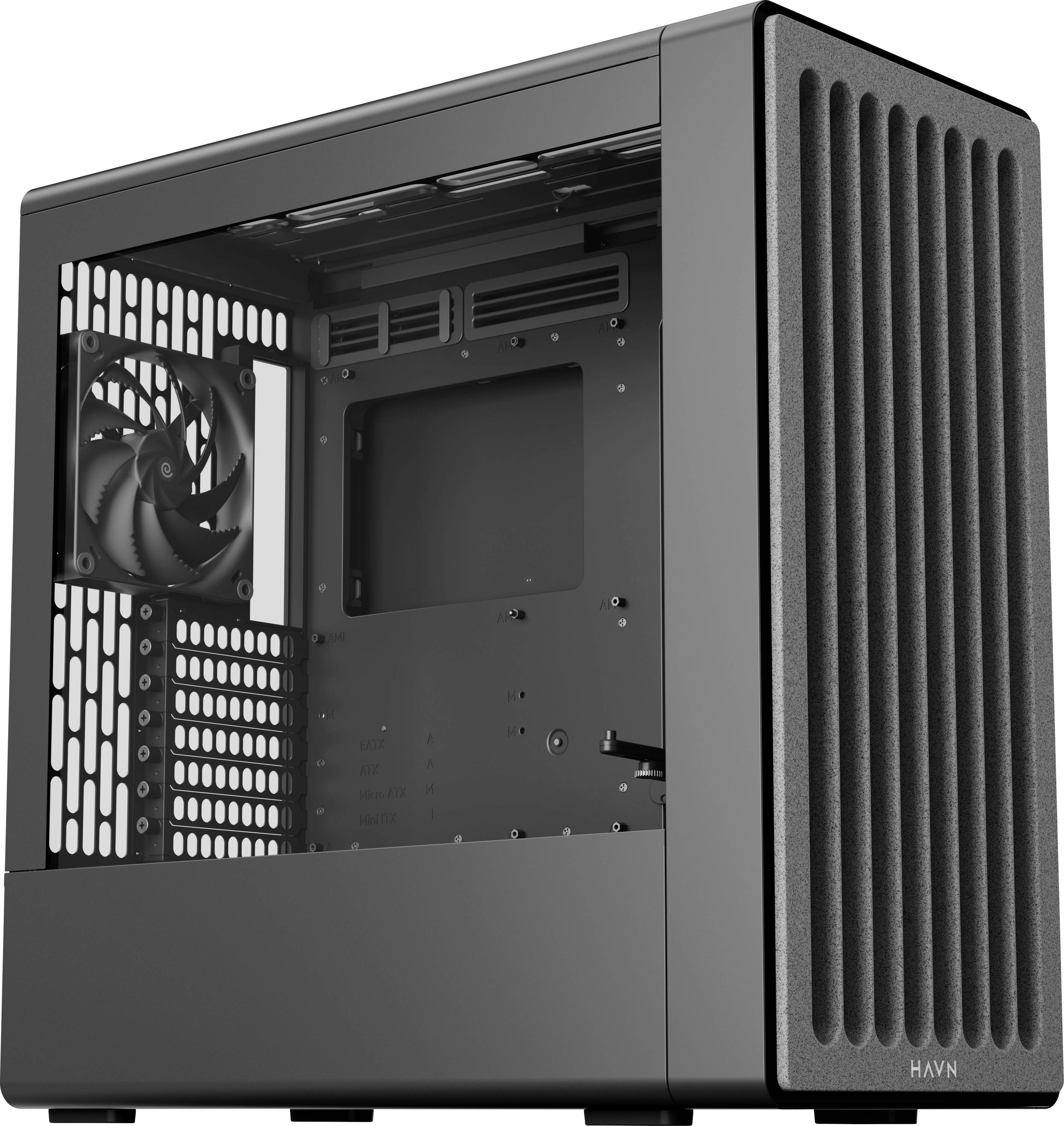 HAVN HAVN BF 360 Flow PC-Gehäuse, Midi-Tower, E-ATX, Tempered Glass - schwarz Midi-Tower Gehäuse, PC-Gehäuse, Gaming-Geh...