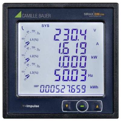Ein elektrisches Messgerätedisplay, das Spannung (230,4 V), Stromstärke (16,19 A), Leistung (10,00 kW), Frequenz (50,03 Hz) und Gesamtenergieverbrauch (527,659 kWh) anzeigt.