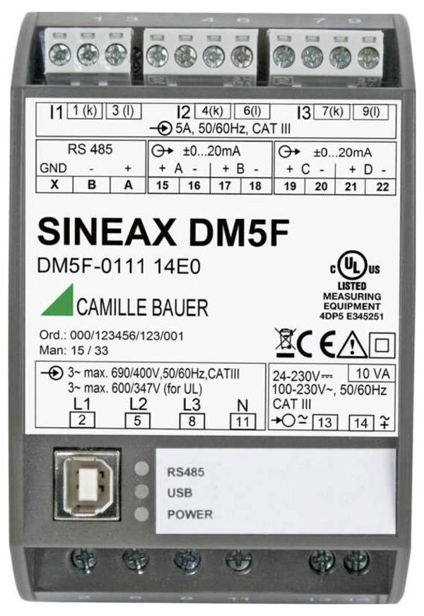 Camille Bauer SINEAX DM5F Netz-Analysegerät