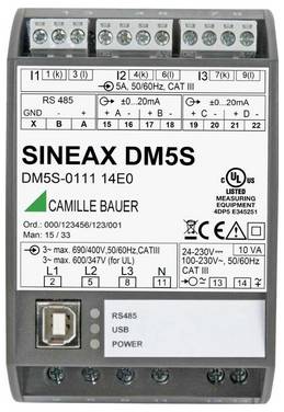 Camille Bauer SINEAX DM5S Netz-Analysegerät   Energiemessungen, mit Loggerfunktion