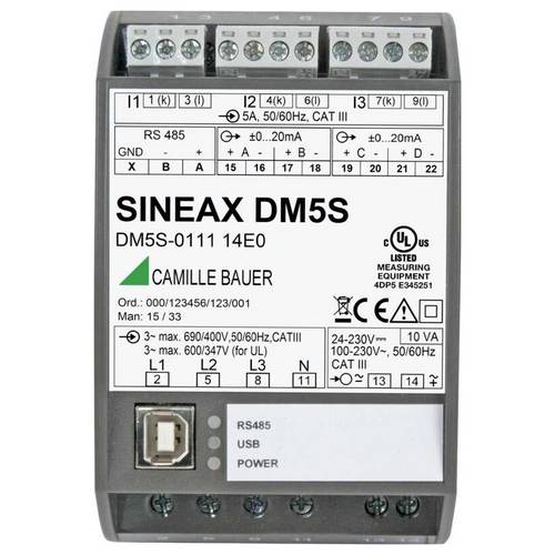 Camille Bauer SINEAX DM5S Netz-Analysegerät