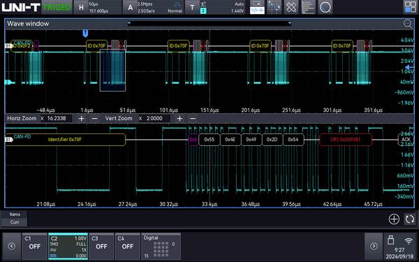 Uni-T MSO3000HD-CANFD Mess-Software Upgrade