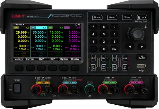 Uni-T UDP4303S Labornetzgerät, einstellbar 0 - 32 0 - 3 A 297 W USB-Device, USB-Host, LAN, RS-232 programmierbar Anzahl Ausgänge 4 x