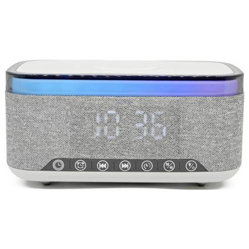 Denver CRQ-225 Radiowecker FM Bluetooth®, MP3, SD, UKW, AUX kabelloses Laden, Weckfunktion Grau
