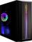 Ein schwarzer Desktop-Computerturm mit bunter LED-Beleuchtung und dem Wort "CAPTIVA" vertikal auf dem Frontpanel.