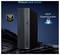 Ein schwarzer ASUS-Desktop-Computer auf einer felsigen Oberfläche. Text liest sich: Robust und sicher. ASUS ExpertGuardian. Military Grade MIL-STD 810H.