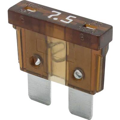 Ein 7,5-Ampere-Flachsicherung mit einem transparenten braunen Gehäuse.