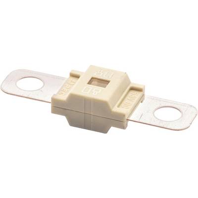 Eine beige Kfz-Sicherung mit Metallanschlüssen an jedem Ende, mit der Markierung '80A', die zum elektrischen Schutz in Fahrzeugen verwendet wird.
