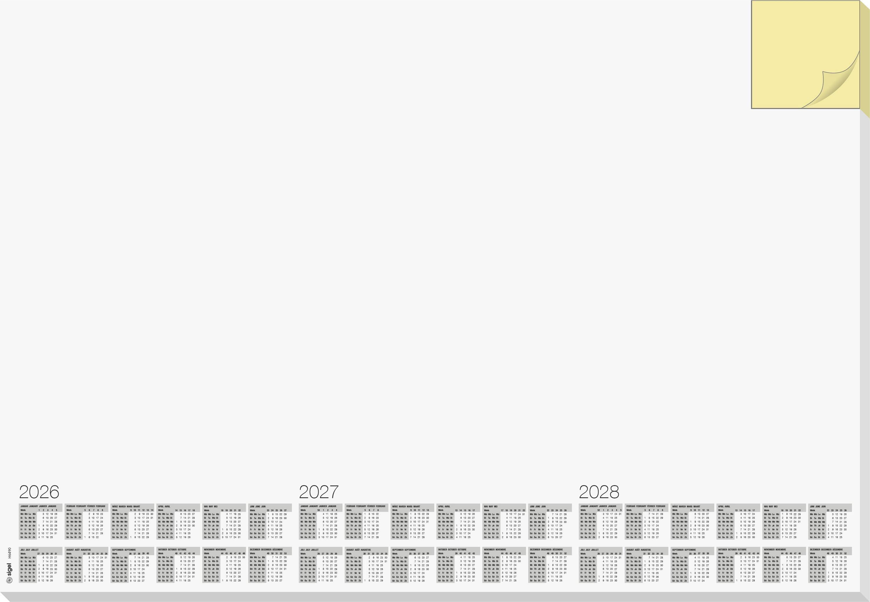 Sigel H6490 Schreibunterlage Papier blanko (B x H) 59.50 cm x 41 cm 2026, 2027, 2028 30 Blatt