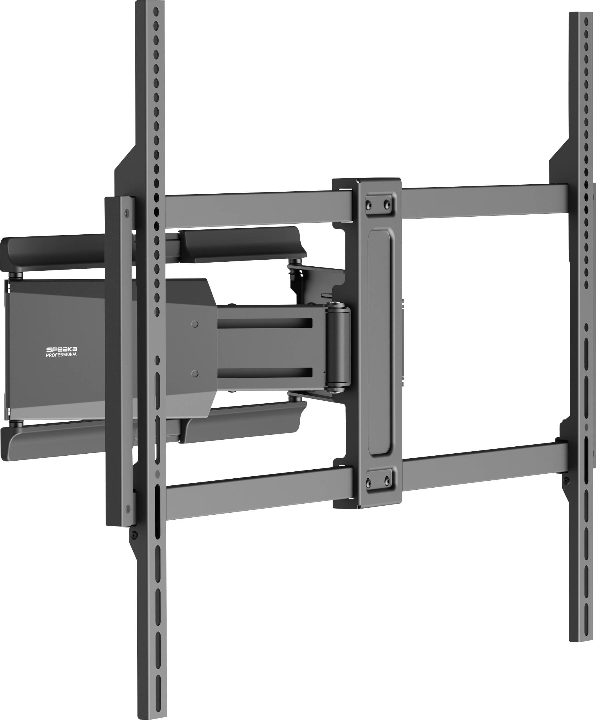 Wandhalterung für Fernseher mit verstellbaren Armen und Halterungen, die verschiedene Fernsehgrößen unterstützen und flexible Positionierung ermöglichen.