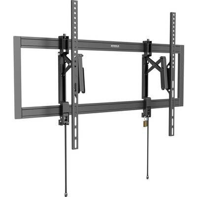 Wandmontierte Fernseh-Halterung mit verstellbaren Armen und vertikalen Stützbalken. Entwickelt zur Befestigung eines Flachbildfernsehers an einer Wand.