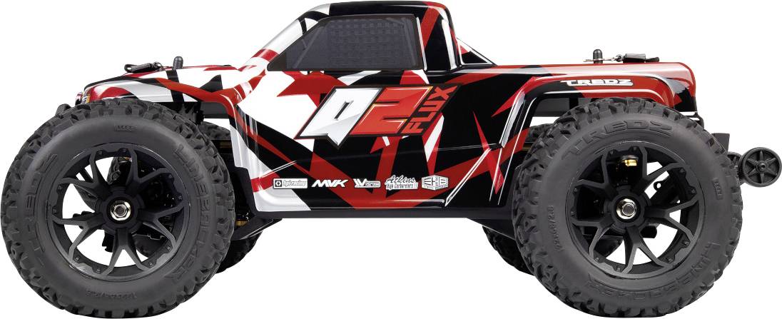 Maverick Quantum2 MT Flux 1/10th Rood/wit Brushless 1:10 RC auto Monstertruck 4WD RTR 2,4 GHz