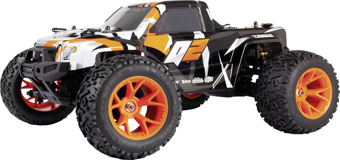 Maverick Quantum2 MT 1/10th Oranje Brushed 1:10 RC auto Elektro Monstertruck 4WD RTR 2,4 GHz