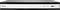Ein rechteckiges elektronisches Gerät mit schwarzer und weißer Außenhülle, das ein kleines Logo auf der linken Seite und zwei Anschlüsse auf der rechten Seite aufweist.