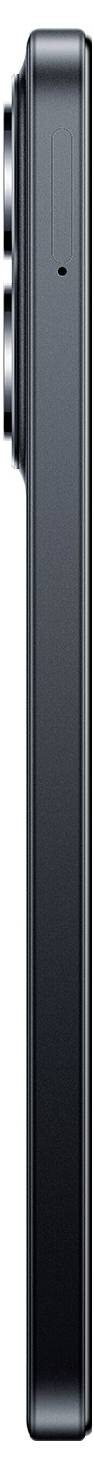 Seitenansicht eines schlanken schwarzen Smartphones mit drei Kameraobjektiven auf der Rückseite.