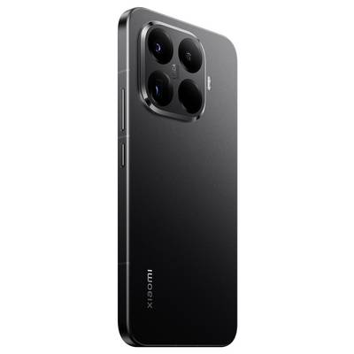 Ein modernes Smartphone mit vier Rückkameras, schlankem Design und einer matten schwarzen Oberfläche, mit dem Markennamen 'Xiaomi' auf der Rückseite.