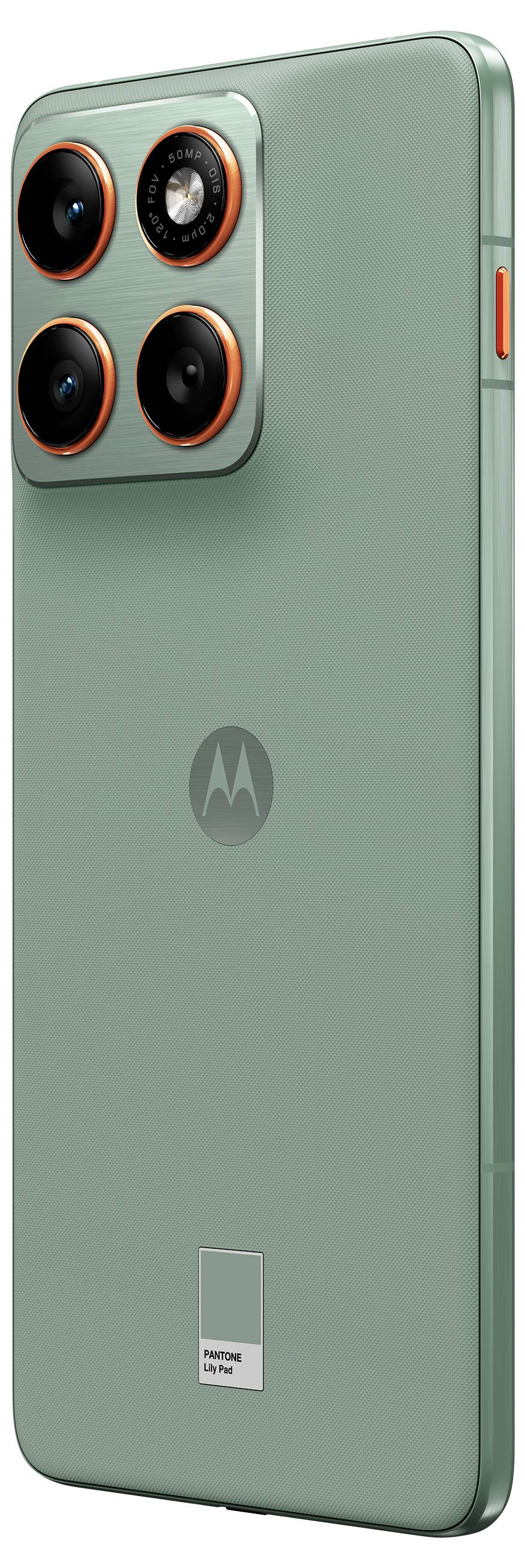 Flaches Smartphone mit grünem Gehäuse, beworben als wasserbeständig mit IP68/IP69. Robustes Design, militärische Robustheit, 5,99 mm dünn.