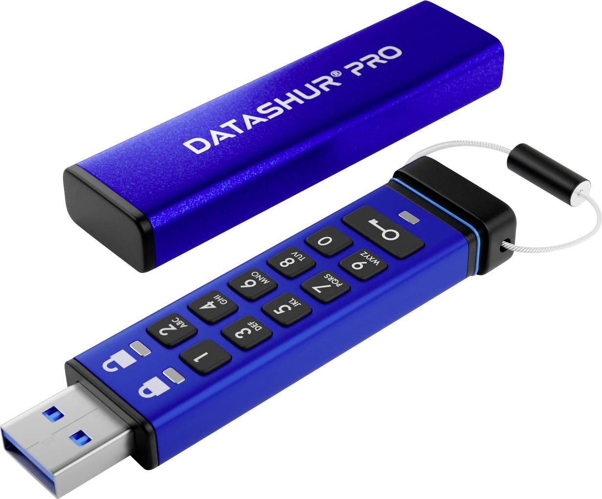 iStorage datAshur Pro USB-Stick 128 GB Blau IS-FL-DA3-256-128