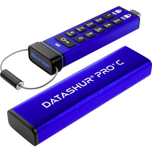 iStorage datAshur Pro+C USB-Stick 128 GB Blau IS-FL-DA3C-256-128