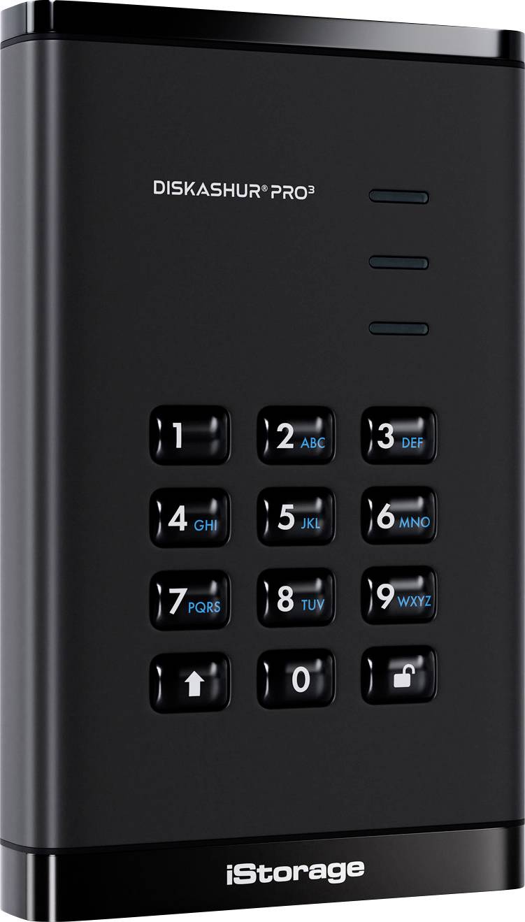 iStorage diskAshur Pro3 3 TB Externe Festplatte Schwarz IS-DAP3-256-4000-F