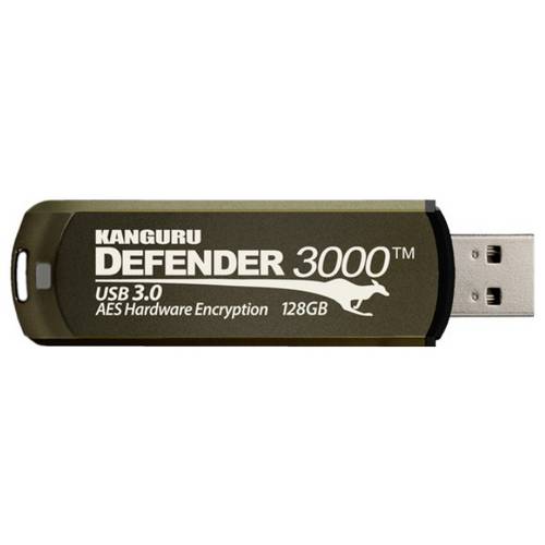 iStorage Kanguru Defender 3000 16 GB USB-Stick Braun KDF3000-16G
