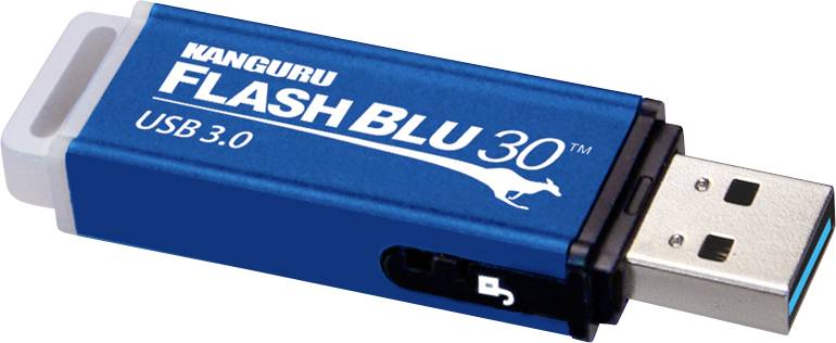 iStorage Kanguru FlashBlu30 64 GB USB-Stick Blau ALK-FB30-64G