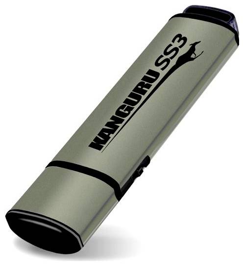 iStorage Kanguru SS3 64 GB USB-Stick Aluminium KF3WP-64G