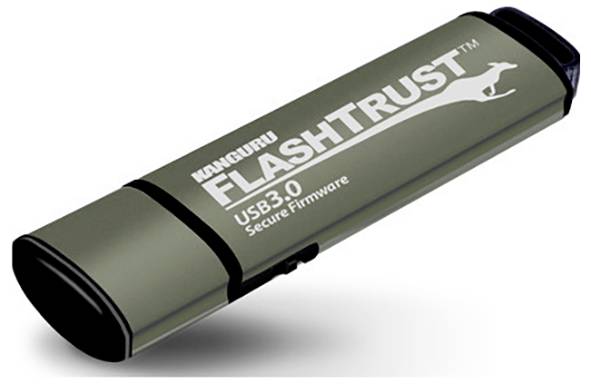 iStorage Kanguru FlashTrust 64 GB USB-Stick Grau WP-KFT3-64G
