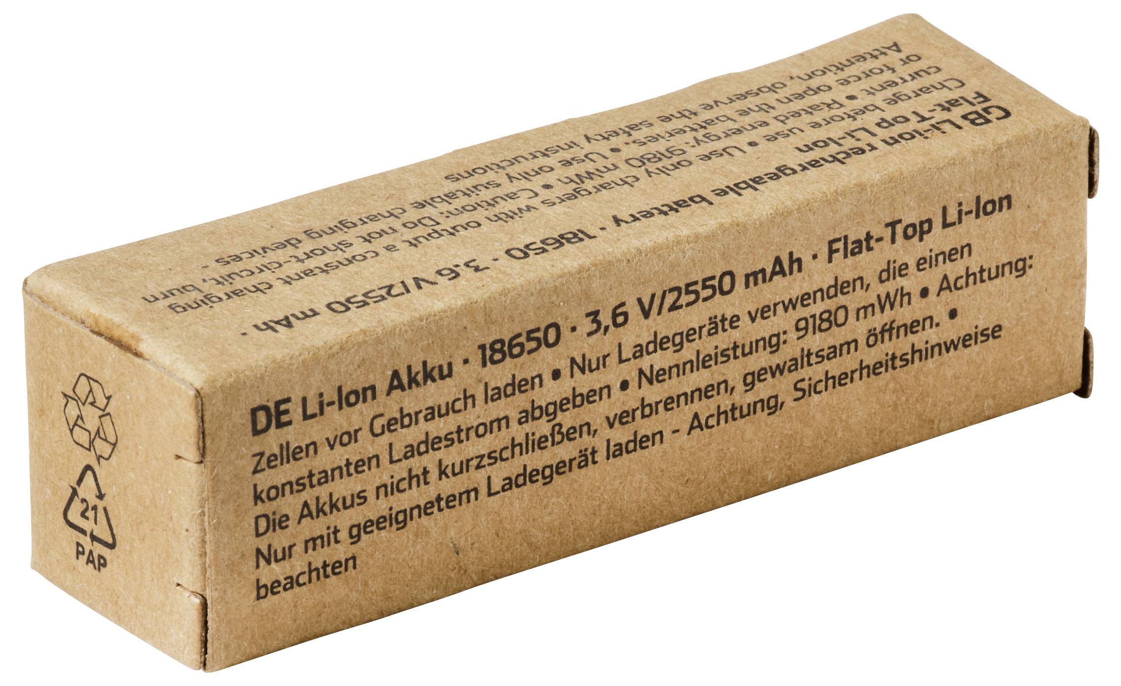 VOLTCRAFT Spezial-Akku 18650 Flat-Top Li-Ion 3.6 V 2550 mAh 1 St.-2