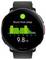 Smartwatch-Bildschirm, der Schlaf-Daten mit dem Titel "Boost durch Schlaf" zeigt, Balkendiagramm der Schlafphasen während der Nacht, Bewertung von 9,8/10.