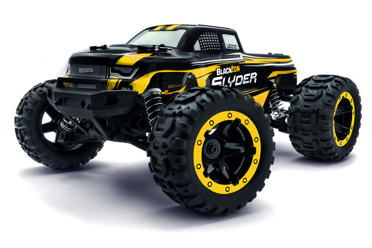 Blackzon Geel Brushed 1:16 RC auto Monstertruck 4WD 2,4 GHz Incl. accu en lader